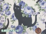 画像5: ALTO ALBERO COLLECTION　黒猫とバラ柄　コットンリネンキャンバス生地　ラミネート　つや消し (5)