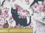 画像4: ALTO ALBERO COLLECTION　黒猫とバラ柄　コットンリネンキャンバス生地　ラミネート　つや消し (4)