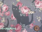 画像11: ALTO ALBERO COLLECTION　黒猫とバラ柄　コットンリネンキャンバス生地　ラミネート　つや消し (11)