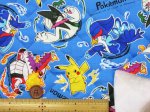 画像4: ポケットモンスター　スカーレット バイオレット ポケモン柄　オックス生地　(ライトブルー) 半針キルト (4)