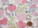 画像2: 再販!!　さららシリーズ　ラブリーキャット・猫・ネコ柄　インクジェットプリント　シーチング生地 (2)